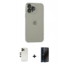 MARSİLYAN™- iPhone 13 Pro Max Kılıf Ufuk Minimal Özel Seri - Siyah 3D Antistatik Hayalet Cam Ekran Koruyucu + Shine Kamera Lens - GD
