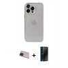 MARSİLYAN™- iPhone 13 Pro Max Kılıf Ufuk Minimal Özel Seri - Siyah 3D Antistatik Hayalet Cam Ekran Koruyucu + Rainbow Kamera Lens Koruma Cam - KI