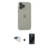 MARSİLYAN™- iPhone 13 Pro Max Kılıf Ufuk Minimal Özel Seri - Siyah 3D Antistatik Hayalet Cam Ekran Koruyucu + Pers Alüminyum Kamera Lens - LT