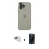 MARSİLYAN™- iPhone 13 Pro Max Kılıf Ufuk Minimal Özel Seri - Siyah 3D Antistatik Hayalet Cam Ekran Koruyucu + Pers Alüminyum Kamera Lens - SABE