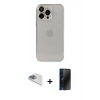 MARSİLYAN™- iPhone 13 Pro Max Kılıf Ufuk Minimal Özel Seri - Siyah 3D Antistatik Hayalet Cam Ekran Koruyucu + Pers Alüminyum Kamera Lens - SABE