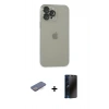 MARSİLYAN™- iPhone 13 Pro Max Kılıf Ufuk Minimal Özel Seri - Siyah 3D Antistatik Hayalet Cam Ekran Koruyucu + Renkli Kamera Lens Koruma Cam - MI
