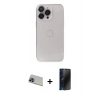 MARSİLYAN™- iPhone 13 Pro Max Kılıf Ufuk Minimal Özel Seri - Siyah 3D Antistatik Hayalet Cam Ekran Koruyucu + Mavi Rainbow Kamera Lens Koruma Cam