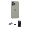 MARSİLYAN™- iPhone 13 Pro Max Kılıf Ufuk Minimal Özel Seri - Siyah 3D Antistatik Hayalet Cam Ekran Koruyucu + Renkli Kamera Lens Koruma Cam - YL