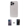 MARSİLYAN™- iPhone 13 Pro Max Kılıf Ufuk Minimal Özel Seri - Siyah 3D Antistatik Hayalet Cam Ekran Koruyucu + Neon Fosforlu Kamera Lens - MI