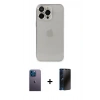 MARSİLYAN™- iPhone 13 Pro Max Kılıf Ufuk Minimal Özel Seri - Siyah 3D Antistatik Hayalet Cam Ekran Koruyucu + Neon Fosforlu Kamera Lens - MI