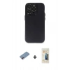 MARSİLYAN™- iPhone 13 Pro Max Kılıf Ufuk Minimal Özel Seri - Siyah 6D Mat Seramik Hayalet Nano Ekran Koruyucu + Shine Kamera Lens Koruma Cam - PE