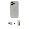 MARSİLYAN™- iPhone 13 Pro Max Kılıf Ufuk Minimal Özel Seri - Siyah 6D Mat Seramik Hayalet Nano Ekran Koruyucu + Mor Rainbow Kamera Lens Koruma Cam