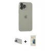 MARSİLYAN™- iPhone 13 Pro Max Kılıf Ufuk Minimal Özel Seri - Siyah 6D Mat Seramik Hayalet Nano Ekran Koruyucu + Mor Rainbow Kamera Lens Koruma Cam