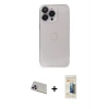 MARSİLYAN™- iPhone 13 Pro Max Kılıf Ufuk Minimal Özel Seri - Siyah 6D Mat Seramik Hayalet Nano Ekran Koruyucu + Mor Rainbow Kamera Lens Koruma Cam
