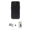 MARSİLYAN™- iPhone 13 Pro Max Kılıf Ufuk Minimal Özel Seri - Siyah 6D Mat Seramik Hayalet Nano Ekran Koruyucu + Rainbow Kamera Lens Koruma Cam - BZ