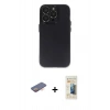 MARSİLYAN™- iPhone 13 Pro Max Kılıf Ufuk Minimal Özel Seri - Siyah 6D Mat Seramik Hayalet Nano Ekran Koruyucu + Renkli Kamera Lens Koruma Cam - TU