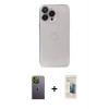 MARSİLYAN™- iPhone 13 Pro Max Kılıf Ufuk Minimal Özel Seri - Siyah 6D Mat Seramik Hayalet Nano Ekran Koruyucu + Neon Fosforlu Kamera Lens - YL