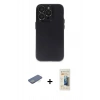 MARSİLYAN™- iPhone 13 Pro Max Kılıf Ufuk Minimal Özel Seri - Siyah 6D Mat Seramik Hayalet Nano Ekran Koruyucu + Renkli Kamera Lens Koruma Cam - YL