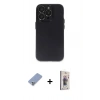 MARSİLYAN™- iPhone 13 Pro Max Kılıf Ufuk Minimal Özel Seri - Siyah Bilvis 3D Cam Ekran Koruyucu + Koyu Yeşil Metal Kamera Lens Koruma Cam