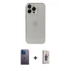 MARSİLYAN™- iPhone 13 Pro Max Kılıf Ufuk Minimal Özel Seri - Siyah Bilvis 3D Cam Ekran Koruyucu + Mavi Neon Fosforlu Kamera Lens