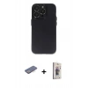 MARSİLYAN™- iPhone 13 Pro Max Kılıf Ufuk Minimal Özel Seri - Siyah Bilvis 3D Cam Ekran Koruyucu + Renkli Kamera Lens Koruma Cam - MI