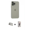 MARSİLYAN™- iPhone 13 Pro Max Kılıf Ufuk Minimal Özel Seri - Siyah Bilvis 3D Cam Ekran Koruyucu + Rainbow Kamera Lens Koruma Cam - BZ