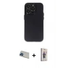 MARSİLYAN™- iPhone 13 Pro Max Kılıf Ufuk Minimal Özel Seri - Siyah Bilvis 3D Cam Ekran Koruyucu + Rainbow Kamera Lens Koruma Cam - MI