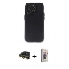 MARSİLYAN™- iPhone 13 Pro Max Kılıf Ufuk Minimal Özel Seri - Siyah Bilvis 3D Cam Ekran Koruyucu + Raze Metal Kamera Lens - GD