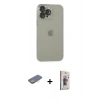 MARSİLYAN™- iPhone 13 Pro Max Kılıf Ufuk Minimal Özel Seri - Siyah Bilvis 3D Cam Ekran Koruyucu + Renkli Kamera Lens Koruma Cam - SI
