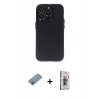 MARSİLYAN™- iPhone 13 Pro Max Kılıf Ufuk Minimal Özel Seri - Siyah Bilvis 3D Cam Ekran Koruyucu + Shine Kamera Lens Koruma Cam - GI