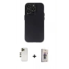 MARSİLYAN™- iPhone 13 Pro Max Kılıf Ufuk Minimal Özel Seri - Siyah Bilvis 3D Cam Ekran Koruyucu + Shine Kamera Lens - GD