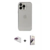 MARSİLYAN™- iPhone 13 Pro Max Kılıf Ufuk Minimal Özel Seri - Siyah Bilvis 3D Mat Cam Ekran Koruyucu + Gökkuşağı Pers Alüminyum Kamera Lens