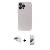 MARSİLYAN™- iPhone 13 Pro Max Kılıf Ufuk Minimal Özel Seri - Siyah Bilvis 3D Mat Cam Ekran Koruyucu + Gökkuşağı Pers Alüminyum Kamera Lens