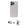 MARSİLYAN™- iPhone 13 Pro Max Kılıf Ufuk Minimal Özel Seri - Siyah Bilvis 3D Mat Cam Ekran Koruyucu + Rainbow Kamera Lens Koruma Cam - KI