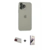 MARSİLYAN™- iPhone 13 Pro Max Kılıf Ufuk Minimal Özel Seri - Siyah Bilvis 3D Mat Cam Ekran Koruyucu + Rainbow Kamera Lens Koruma Cam - KI