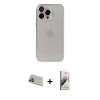 MARSİLYAN™- iPhone 13 Pro Max Kılıf Ufuk Minimal Özel Seri - Siyah Bilvis 3D Mat Cam Ekran Koruyucu + Rainbow Kamera Lens Koruma Cam - MR