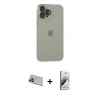 MARSİLYAN™- iPhone 13 Pro Max Kılıf Ufuk Minimal Özel Seri - Siyah Bilvis 3D Mat Cam Ekran Koruyucu + Rainbow Kamera Lens Koruma Cam - MR