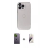 MARSİLYAN™- iPhone 13 Pro Max Kılıf Ufuk Minimal Özel Seri - Siyah Bilvis 3D Mat Cam Ekran Koruyucu + Neon Fosforlu Kamera Lens - YL