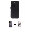 MARSİLYAN™- iPhone 13 Pro Max Kılıf Ufuk Minimal Özel Seri - Siyah Bilvis 3D Mat Cam Ekran Koruyucu + Neon Fosforlu Kamera Lens - YL