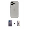 MARSİLYAN™- iPhone 13 Pro Max Kılıf Ufuk Minimal Özel Seri - Siyah Bilvis 3D Mat Cam Ekran Koruyucu + Neon Fosforlu Kamera Lens - MI