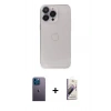 MARSİLYAN™- iPhone 13 Pro Max Kılıf Ufuk Minimal Özel Seri - Siyah Bilvis 3D Mat Cam Ekran Koruyucu + Neon Fosforlu Kamera Lens - MI