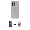 MARSİLYAN™- iPhone 13 Pro Max Kılıf Ufuk Minimal Özel Seri - Siyah Bilvis 3D Mat Cam Ekran Koruyucu + Neon Fosforlu Kamera Lens - YL