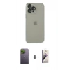 MARSİLYAN™- iPhone 13 Pro Max Kılıf Ufuk Minimal Özel Seri - Siyah Bilvis 3D Mat Cam Ekran Koruyucu + Neon Fosforlu Kamera Lens - YL