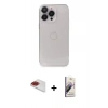 MARSİLYAN™- iPhone 13 Pro Max Kılıf Ufuk Minimal Özel Seri - Siyah Bilvis 3D Mat Cam Ekran Koruyucu + Pers Alüminyum Kamera Lens - KI