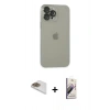 MARSİLYAN™- iPhone 13 Pro Max Kılıf Ufuk Minimal Özel Seri - Siyah Bilvis 3D Mat Cam Ekran Koruyucu + Pers Alüminyum Kamera Lens - GD
