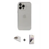 MARSİLYAN™- iPhone 13 Pro Max Kılıf Ufuk Minimal Özel Seri - Siyah Bilvis 3D Mat Cam Ekran Koruyucu + Pers Alüminyum Kamera Lens - GD