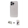 MARSİLYAN™- iPhone 13 Pro Max Kılıf Ufuk Minimal Özel Seri - Siyah Bilvis 3D Mat Cam Ekran Koruyucu + Rose Gold Rainbow Kamera Lens Koruma Cam