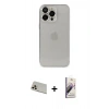 MARSİLYAN™- iPhone 13 Pro Max Kılıf Ufuk Minimal Özel Seri - Siyah Bilvis 3D Mat Cam Ekran Koruyucu + Rose Gold Rainbow Kamera Lens Koruma Cam