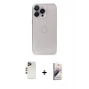 MARSİLYAN™- iPhone 13 Pro Max Kılıf Ufuk Minimal Özel Seri - Siyah Bilvis 3D Mat Cam Ekran Koruyucu + Shine Kamera Lens - GD