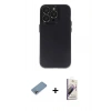 MARSİLYAN™- iPhone 13 Pro Max Kılıf Ufuk Minimal Özel Seri - Siyah Bilvis 3D Mat Cam Ekran Koruyucu + Shine Kamera Lens Koruma Cam - GI
