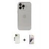 MARSİLYAN™- iPhone 13 Pro Max Kılıf Ufuk Minimal Özel Seri - Siyah Bilvis 3D Mat Cam Ekran Koruyucu + Shine Kamera Lens - GD