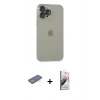 MARSİLYAN™- iPhone 13 Pro Max Kılıf Ufuk Minimal Özel Seri - Siyah Bilvis 3D Mat Cam Ekran Koruyucu + Yeşil Renkli Kamera Lens Koruma Cam