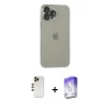 MARSİLYAN™- iPhone 13 Pro Max Kılıf Ufuk Minimal Özel Seri - Siyah Bilvis 5in1 3D Magic Cam Ekran Koruyucu + Shine Kamera Lens - GD