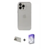 MARSİLYAN™- iPhone 13 Pro Max Kılıf Ufuk Minimal Özel Seri - Siyah Bilvis 5in1 3D Magic Cam Ekran Koruyucu + Rainbow Kamera Lens Koruma Cam - REGD